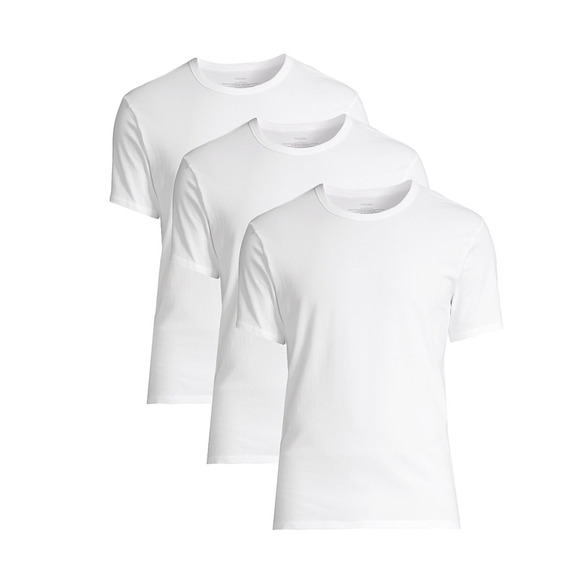 Calvin Klein Men Cotton Stretch Moisture Wicking Tees Pack of 3 White Size XL - Picture 1 of 1